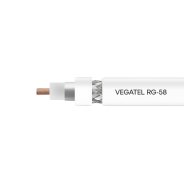 Кабель коаксиальный VEGATEL RG-58 A/U (ГОСТ, PVC, белый) бухта 500м