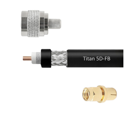 Кабельная сборка 5D/FB (Titan, черный) (N-male - SMA-male) 1 м