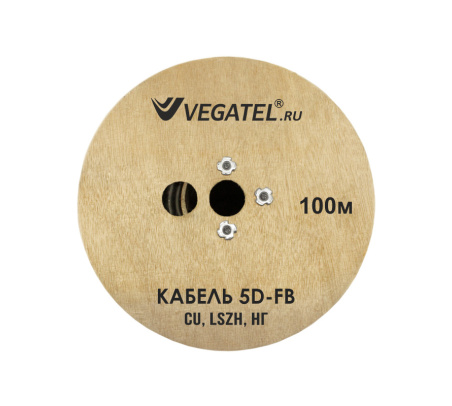 Кабель коаксиальный VEGATEL 5D-FB Cu (ГОСТ, синий) бухта 100м